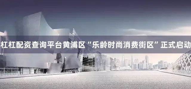 杠杠配资查询平台黄浦区“乐龄时尚消费街区”正式启动